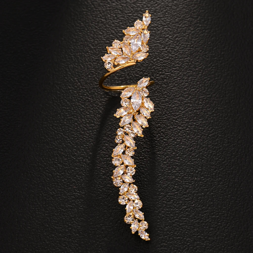 Stonefans Luxury Open Rings for Woman Engagement Elegant Rhinestone Rings Jewelry White Crystal Adjustable Party Prom Wedding