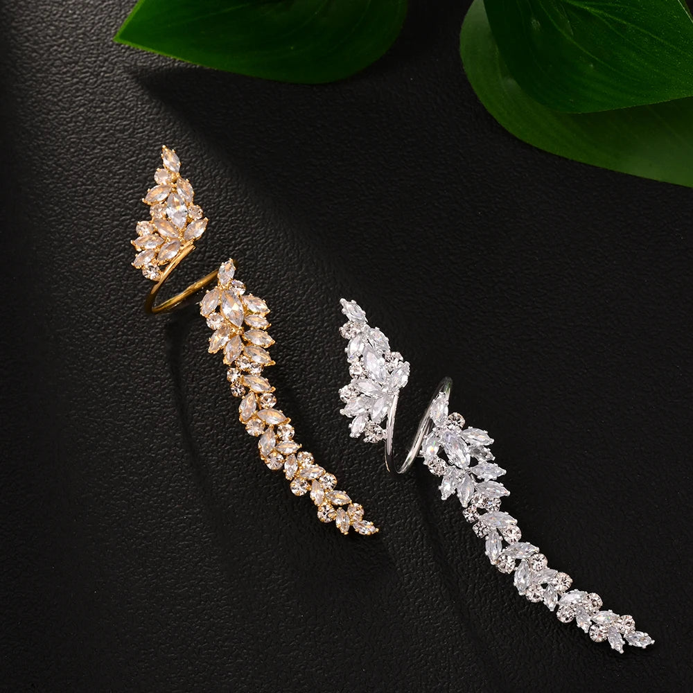 Stonefans Luxury Open Rings for Woman Engagement Elegant Rhinestone Rings Jewelry White Crystal Adjustable Party Prom Wedding