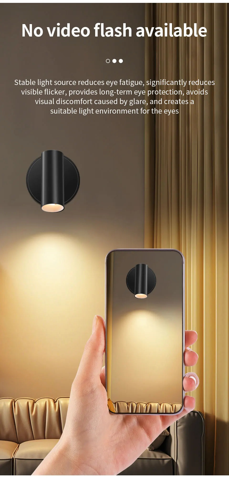 Magnetic Base USB Rechargeable LED Cordless Wall Light Touch Switch Black White Gold Silvery Dimmable Bedside Lamp For Reading