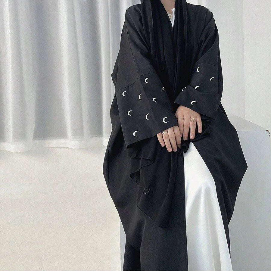 Elegant Moon Embroidery Abaya Cape with Beautiful Colors