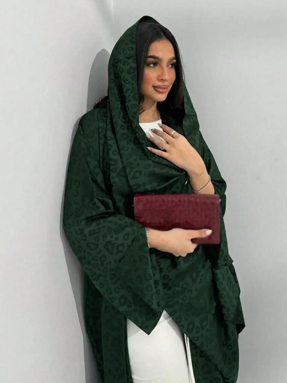 Casual Printed Abaya Set with Hijab