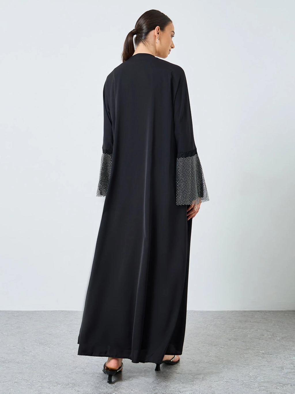 Rhinestone Abaya with Full Sleeves