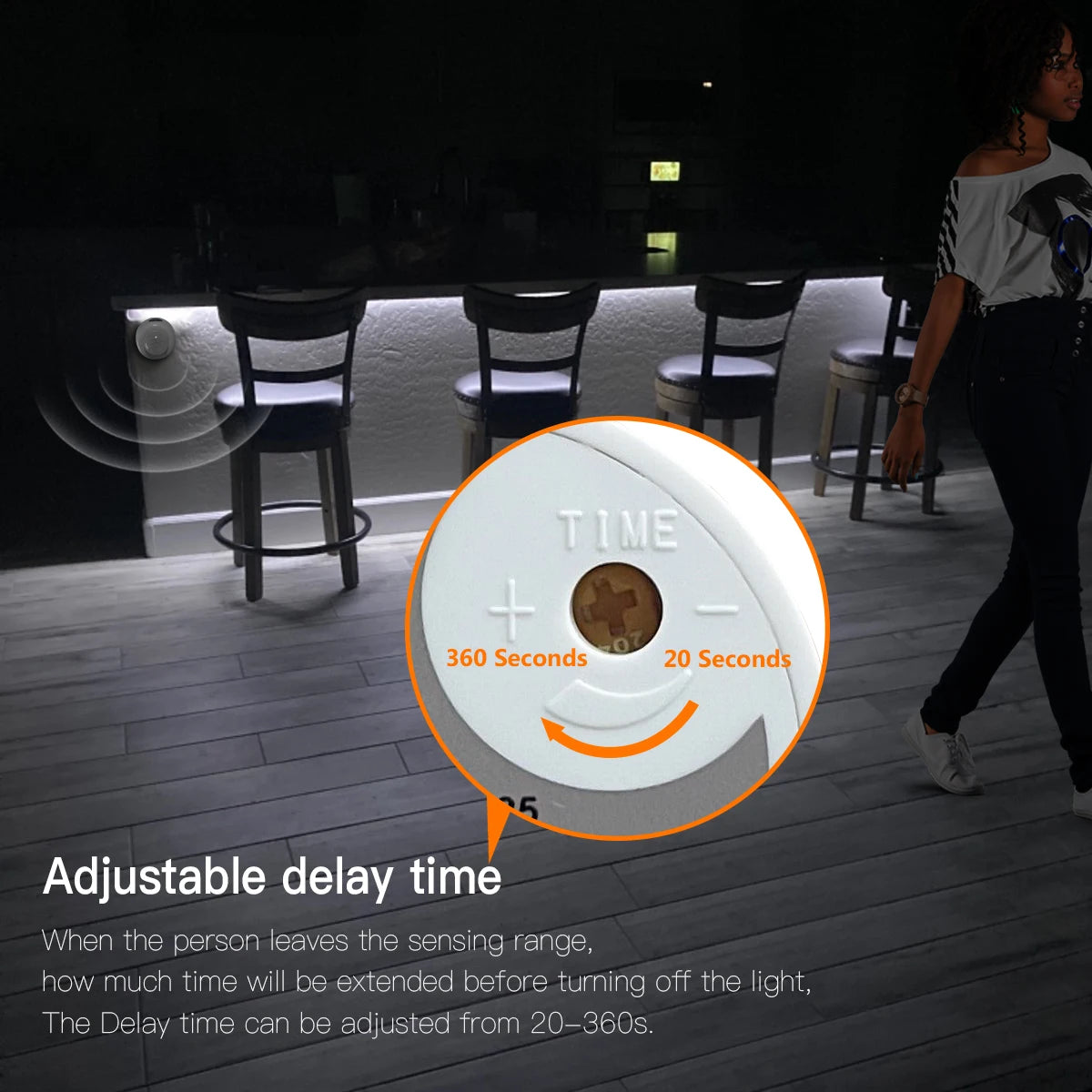 Smart PIR Motion Sensor USB 5V COB Neon Strip Light Delay Time Adjustable Work At Night/Dark Only For Bedroom Corridor Stairs