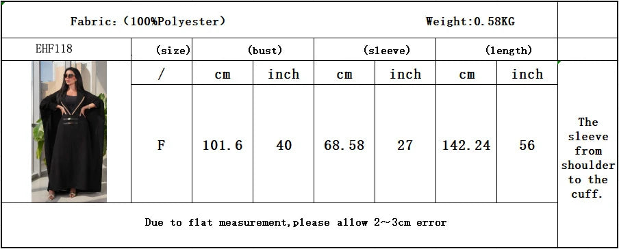 Leather Buckle Kimono Abaya - Moroccan Patchwork