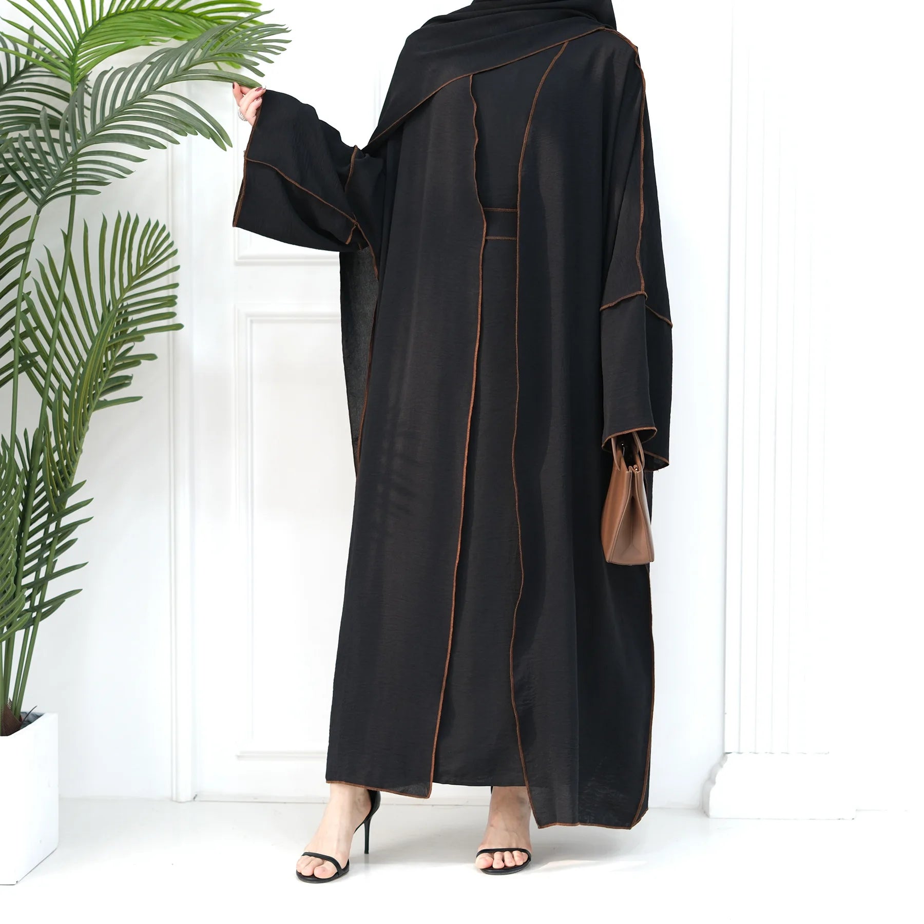2-Piece Abaya Set - Slip Dress with Cardigan