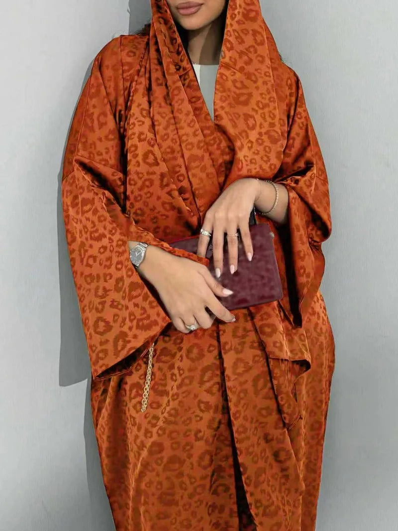 Casual Printed Abaya Set with Hijab
