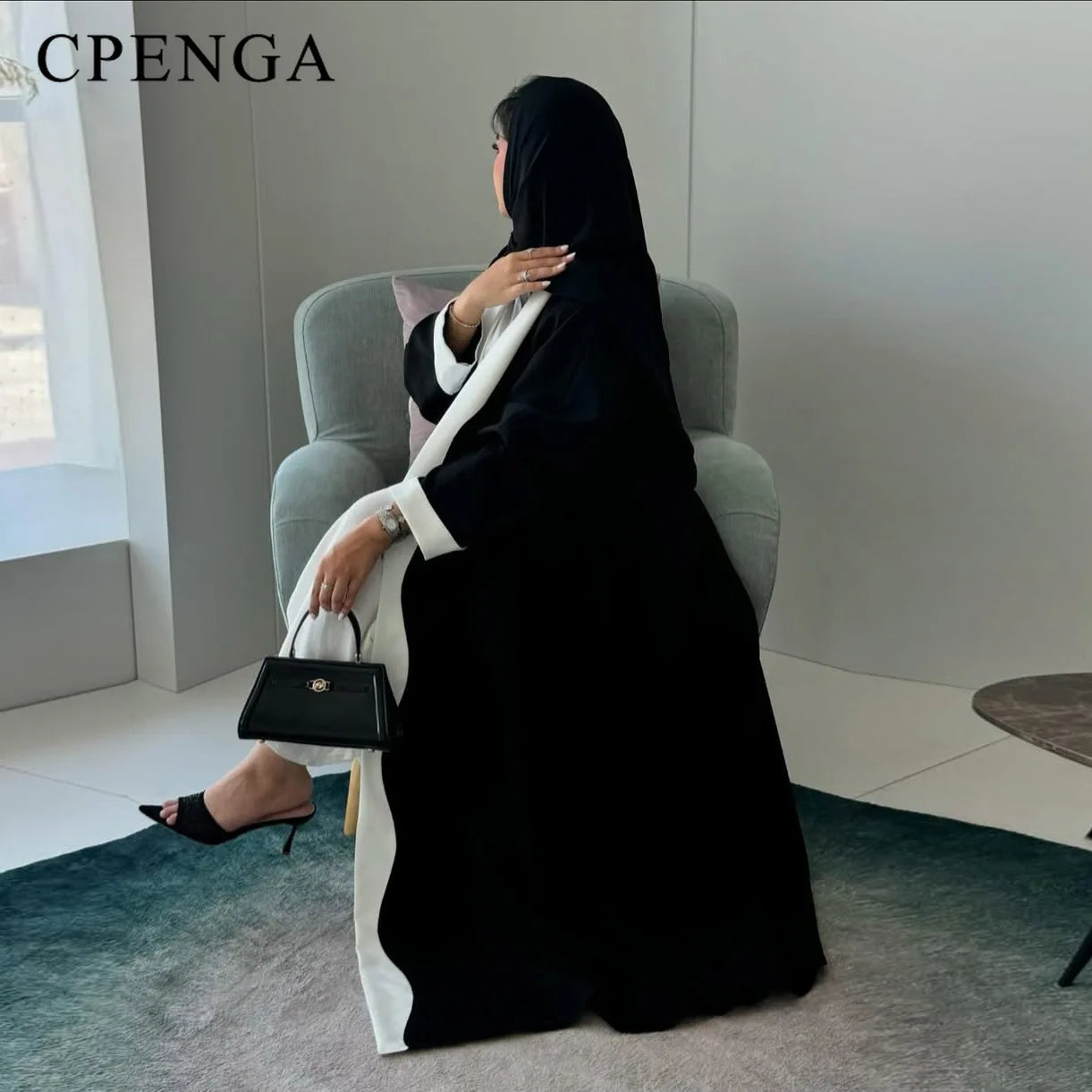 Black Abaya Dress - Elegant Cardigan Kaftan