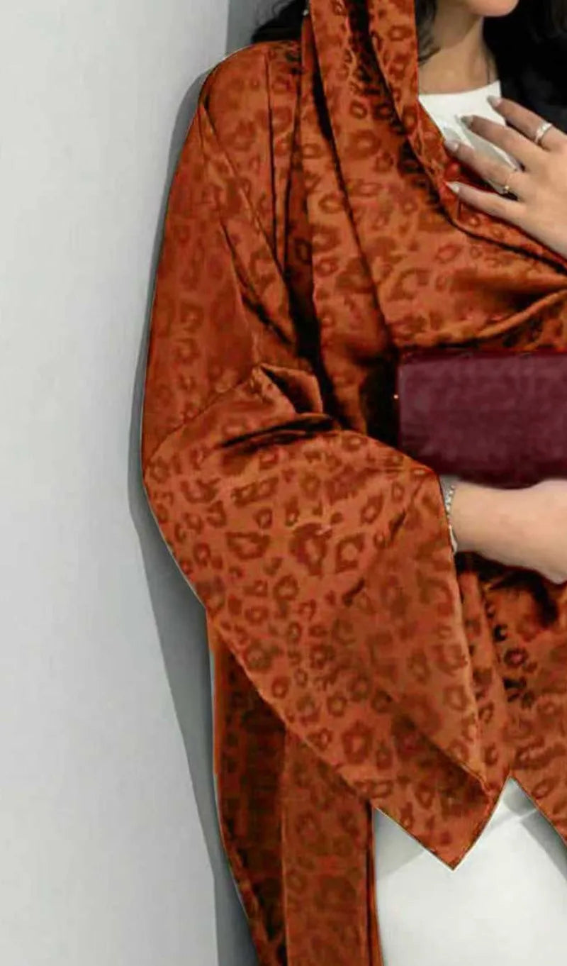 Casual Printed Abaya Set with Hijab