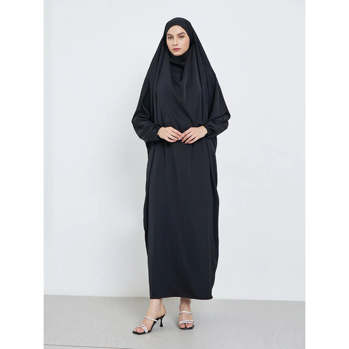 Hooded Abaya with Hijab - Full Sleeves