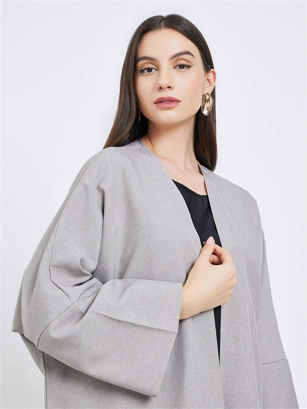 Solid Color Kaftan Abaya with Full Sleeves