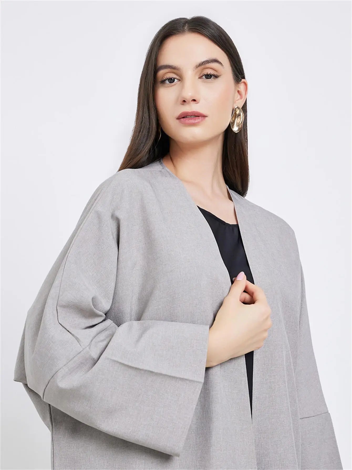 Solid Color Kaftan Abaya with Full Sleeves