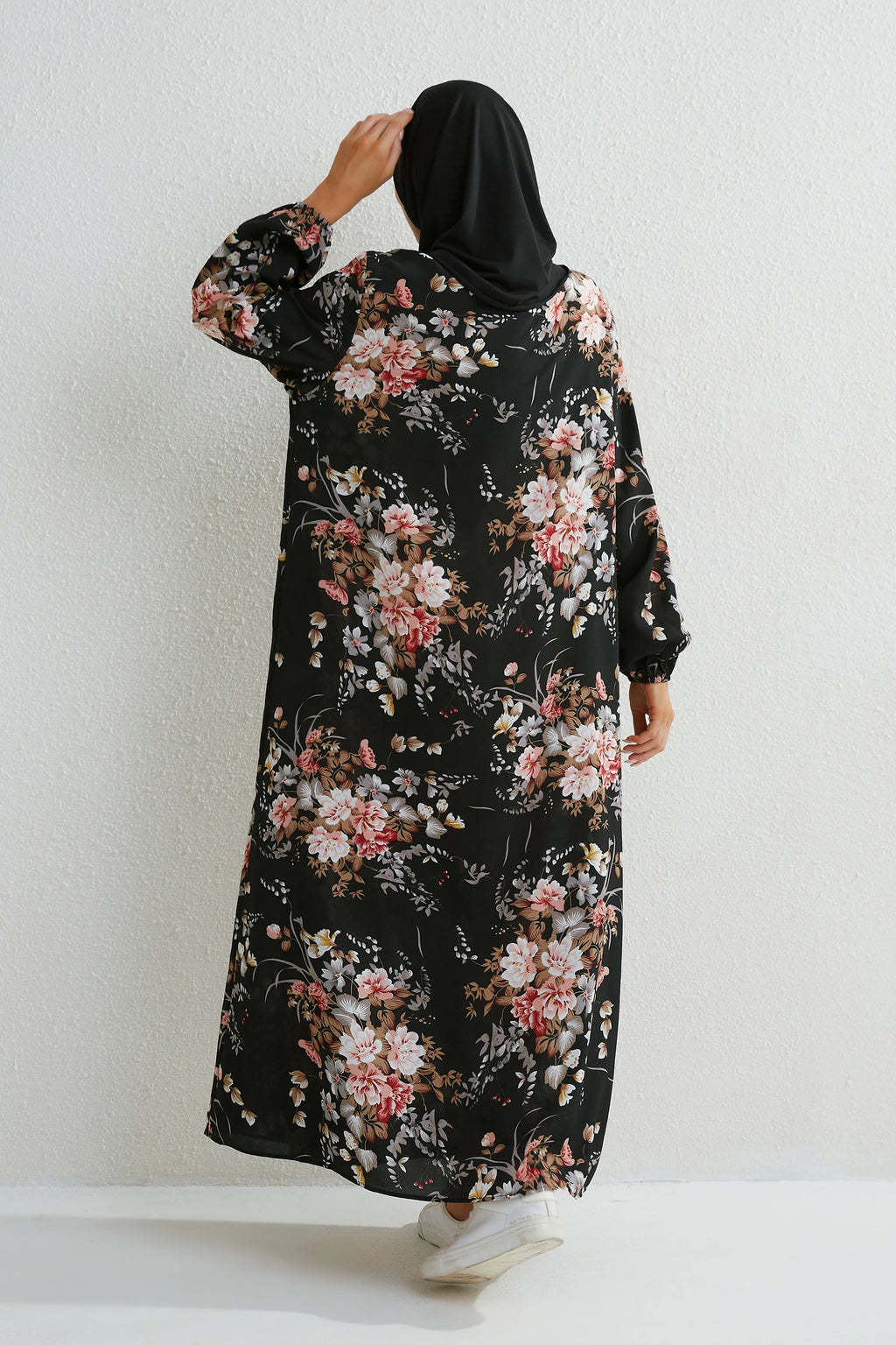 Black Loose Abaya Plain or Floral Print