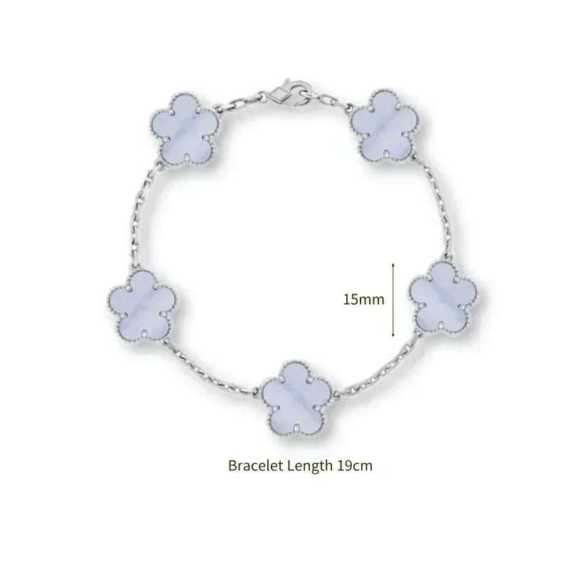 2025 New Hot Selling High Quality Natural Gemstone Four Leaf Flower/Five Leaf Flower Women Bracelet Luxury Jewelry