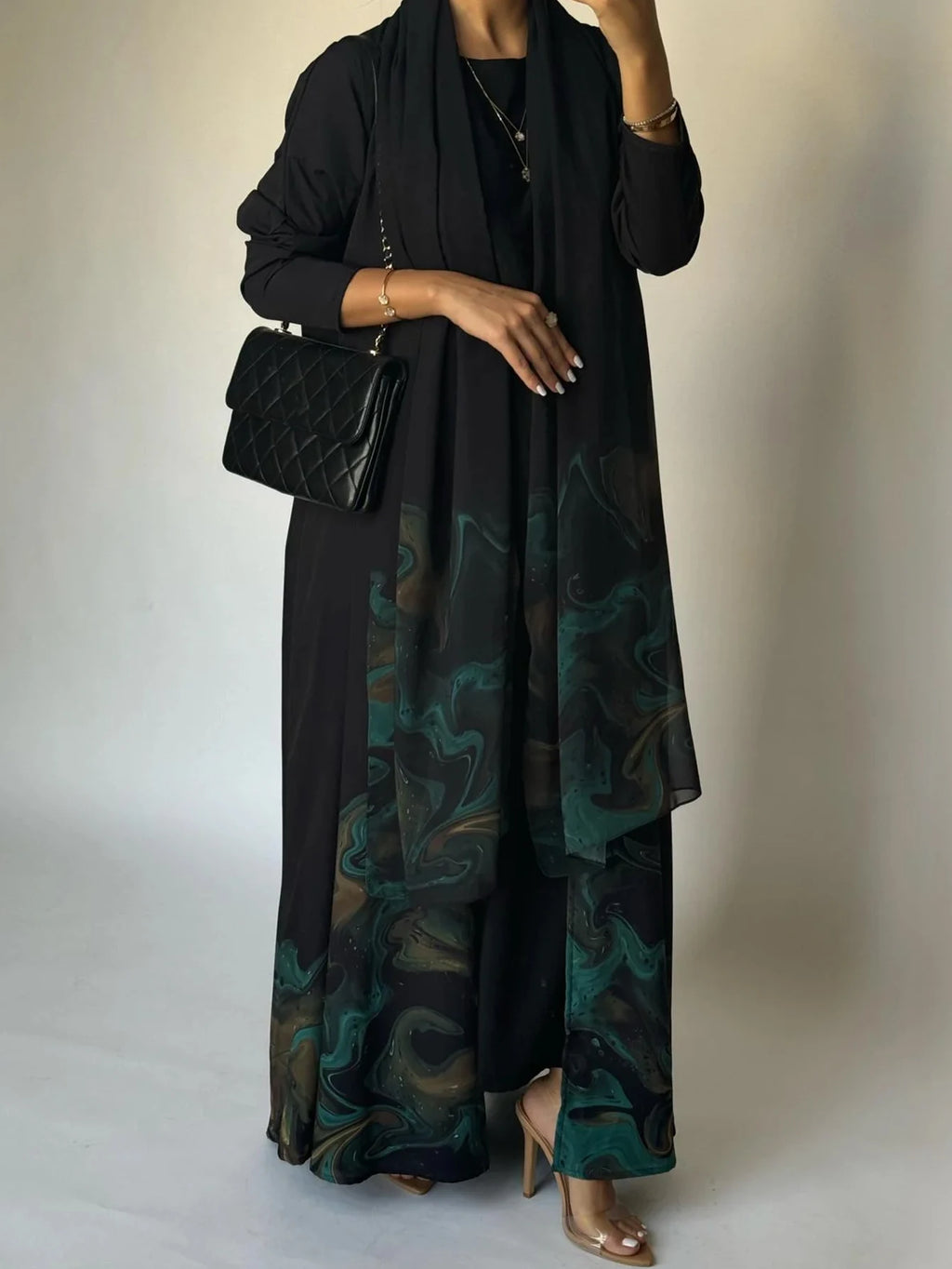 Printed Abaya with Full Sleeves