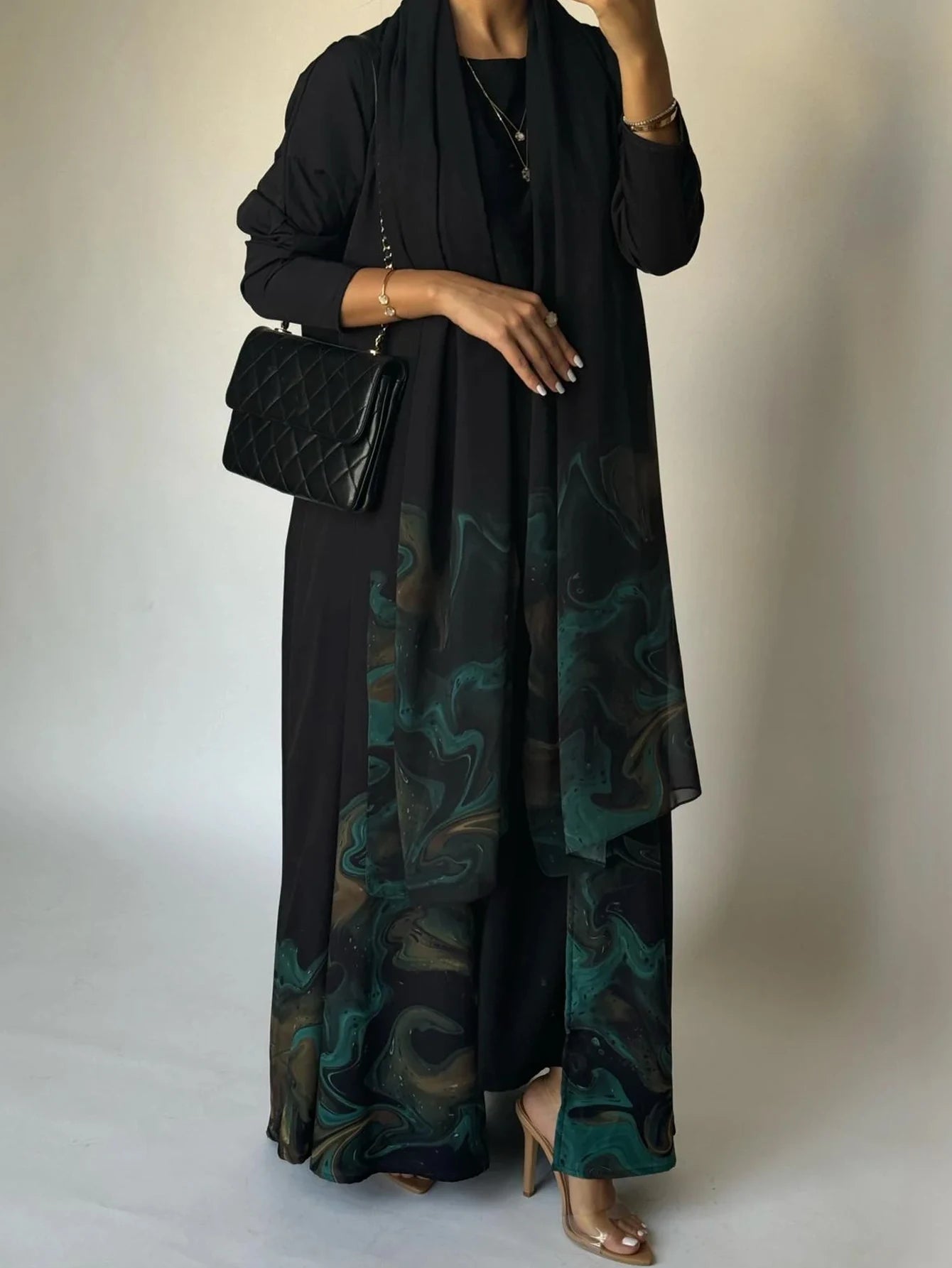 Printed Abaya with Full Sleeves
