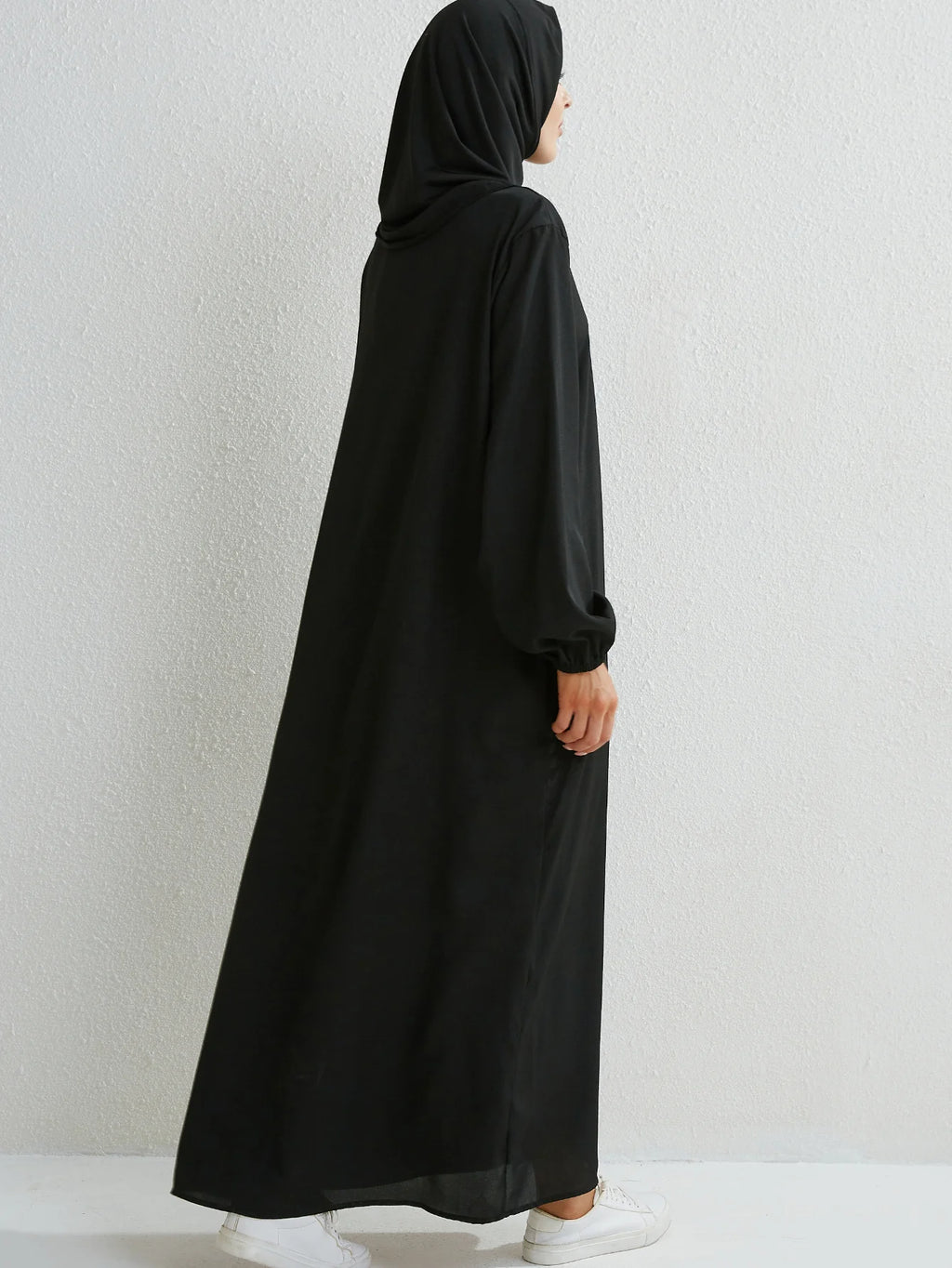 Black Full Sleeve Abaya - Modest Maxi Dress