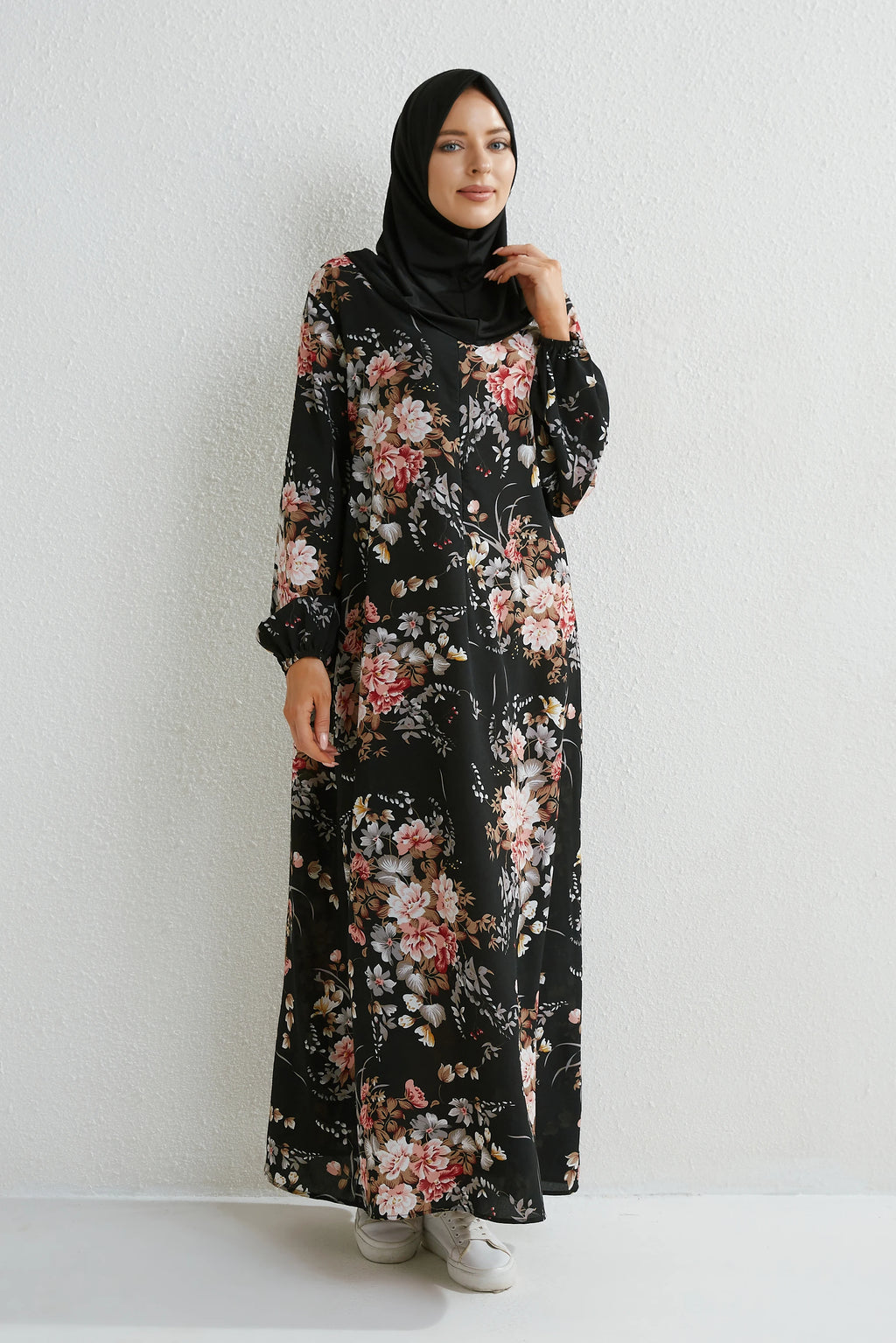 Black Loose Abaya Plain or Floral Print