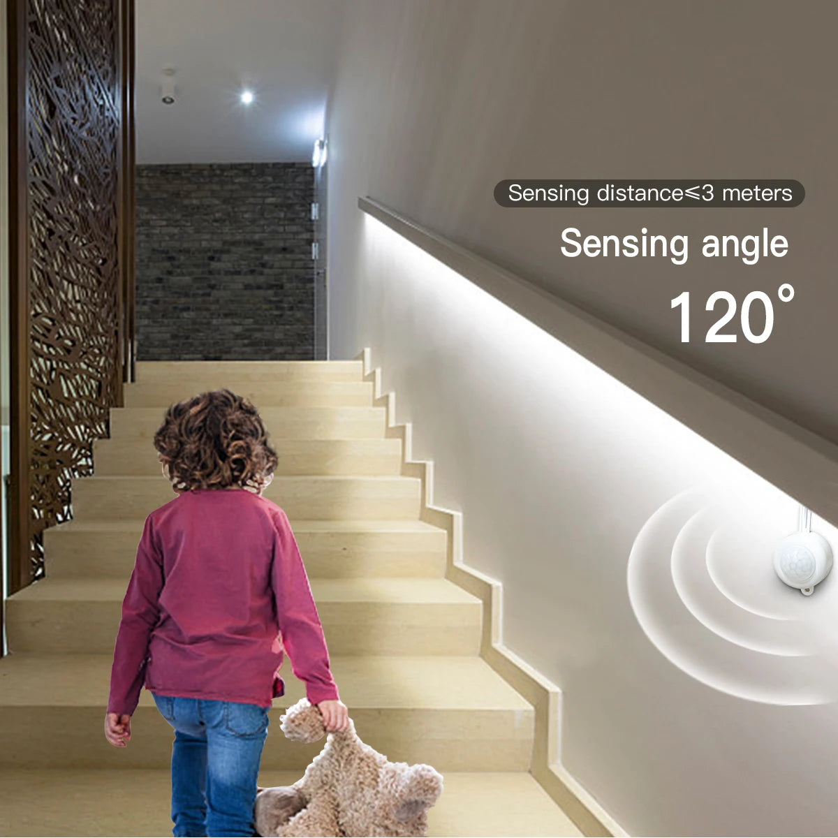 Smart PIR Motion Sensor USB 5V COB Neon Strip Light Delay Time Adjustable Work At Night/Dark Only For Bedroom Corridor Stairs