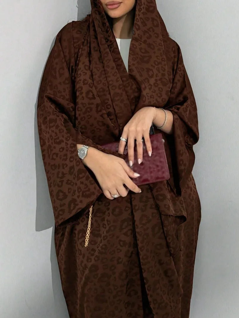 Casual Printed Abaya Set with Hijab