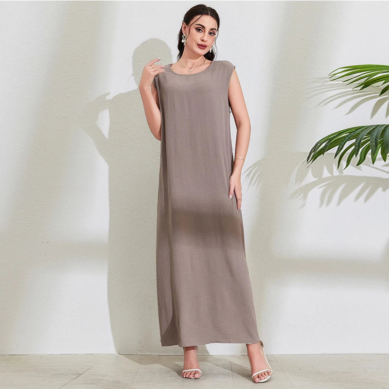 2-Piece Abaya Set - Slip Dress with Cardigan