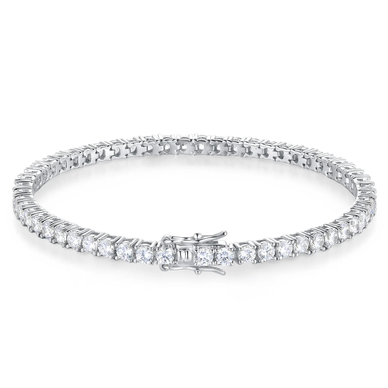 Factory Price D VVS1 Moissanite Tennis Bracelet 925 Sterling Silver Single Row Classics with GRA Bracelets for Women Man Jewelry