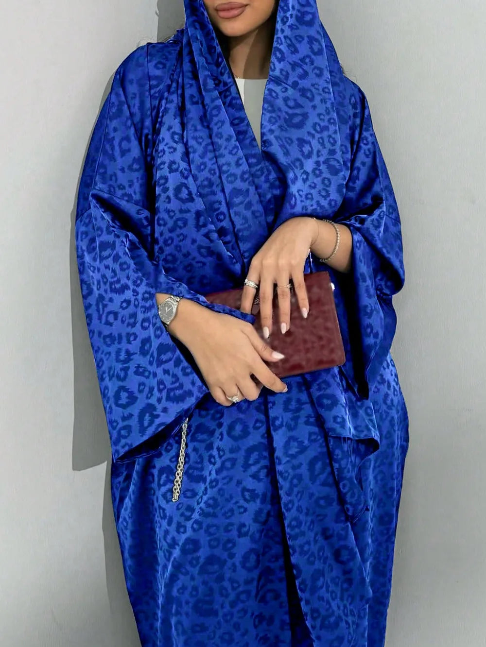 Casual Printed Abaya Set with Hijab