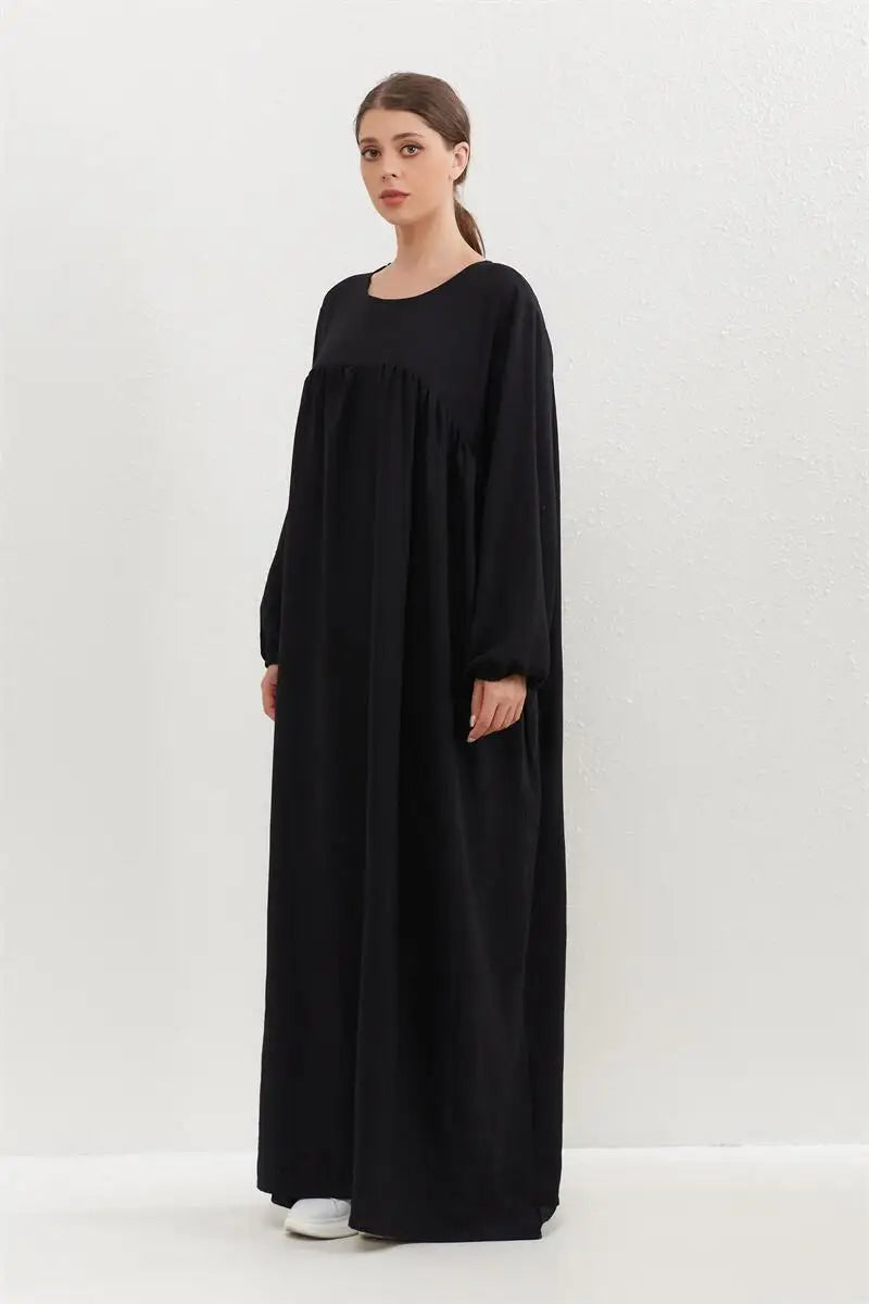 Casual Solid Maxi Abaya with Pockets