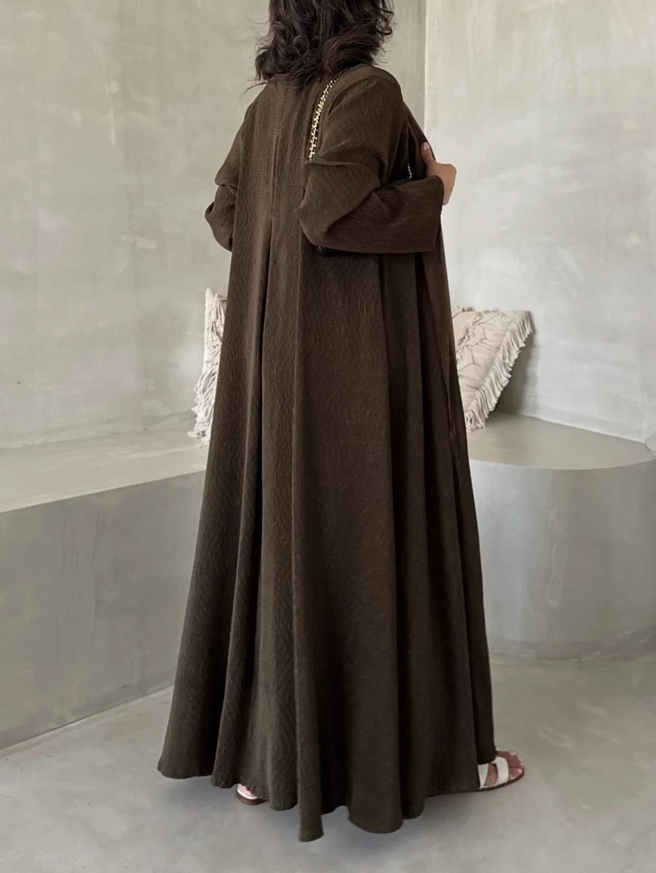 Full Sleeve Abaya with Hijab - Open Front Jilbab Set