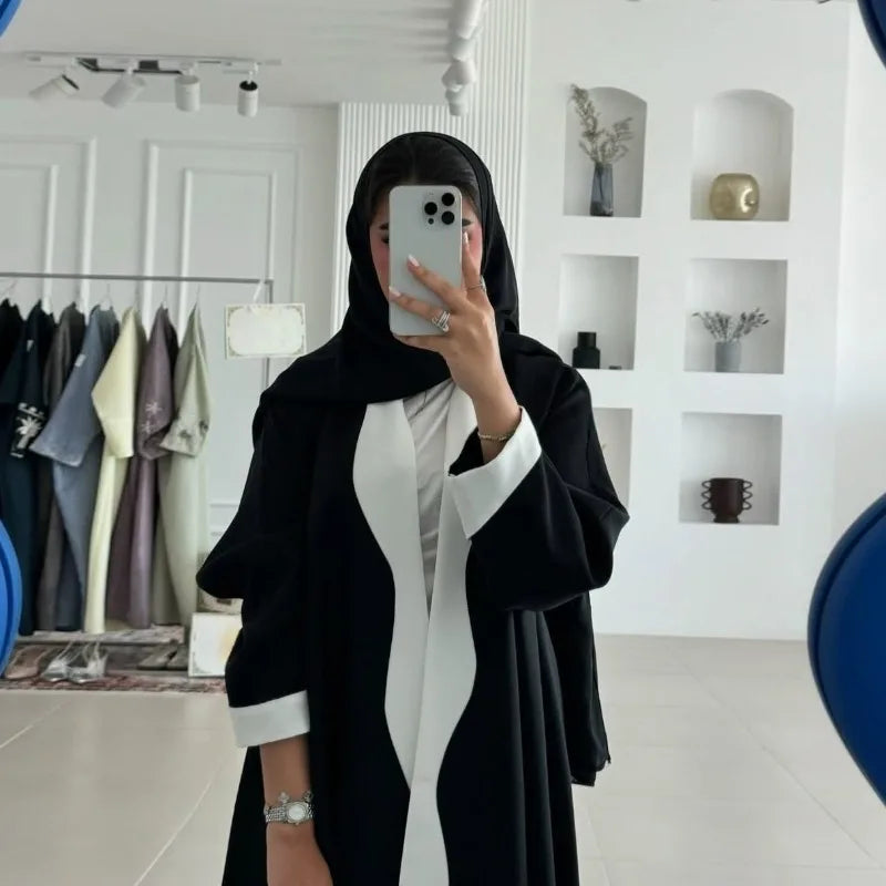 Black Abaya Dress - Elegant Cardigan Kaftan