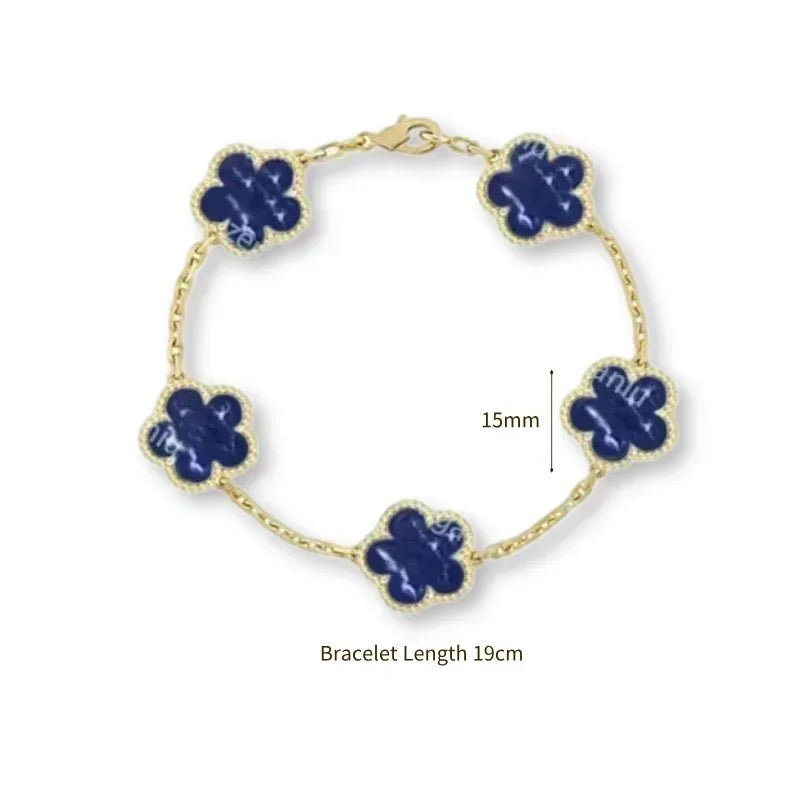 2025 New Hot Selling High Quality Natural Gemstone Four Leaf Flower/Five Leaf Flower Women Bracelet Luxury Jewelry