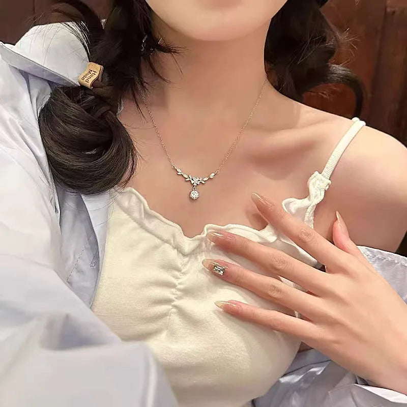 Halaile D Color Moissanite S925 Sterling Silver Cassia Twig Necklace Trendy Neck Chain Fine Jewelry Women Wedding Gift