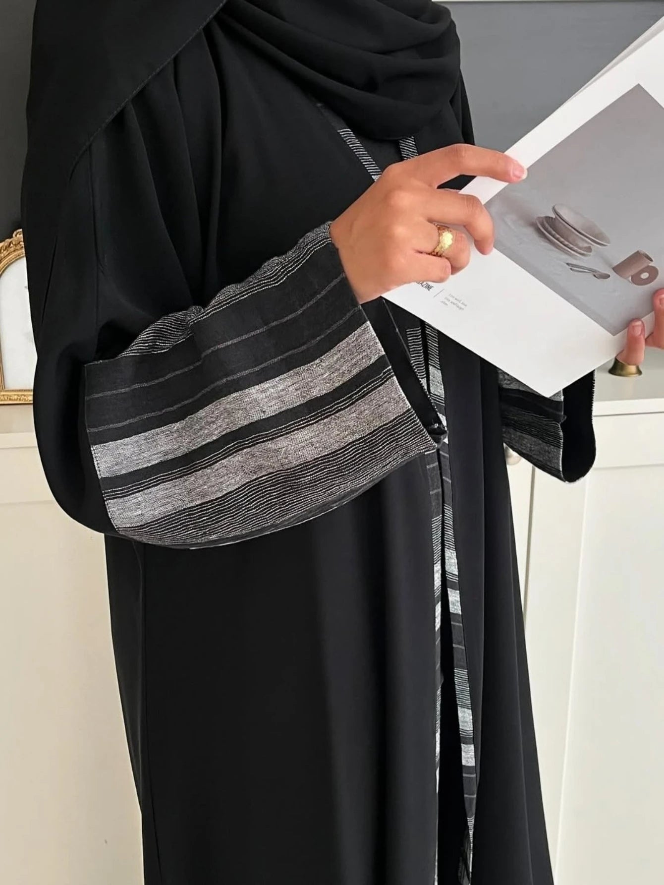 Black Abaya with Hijab - Wide Sleeve Set