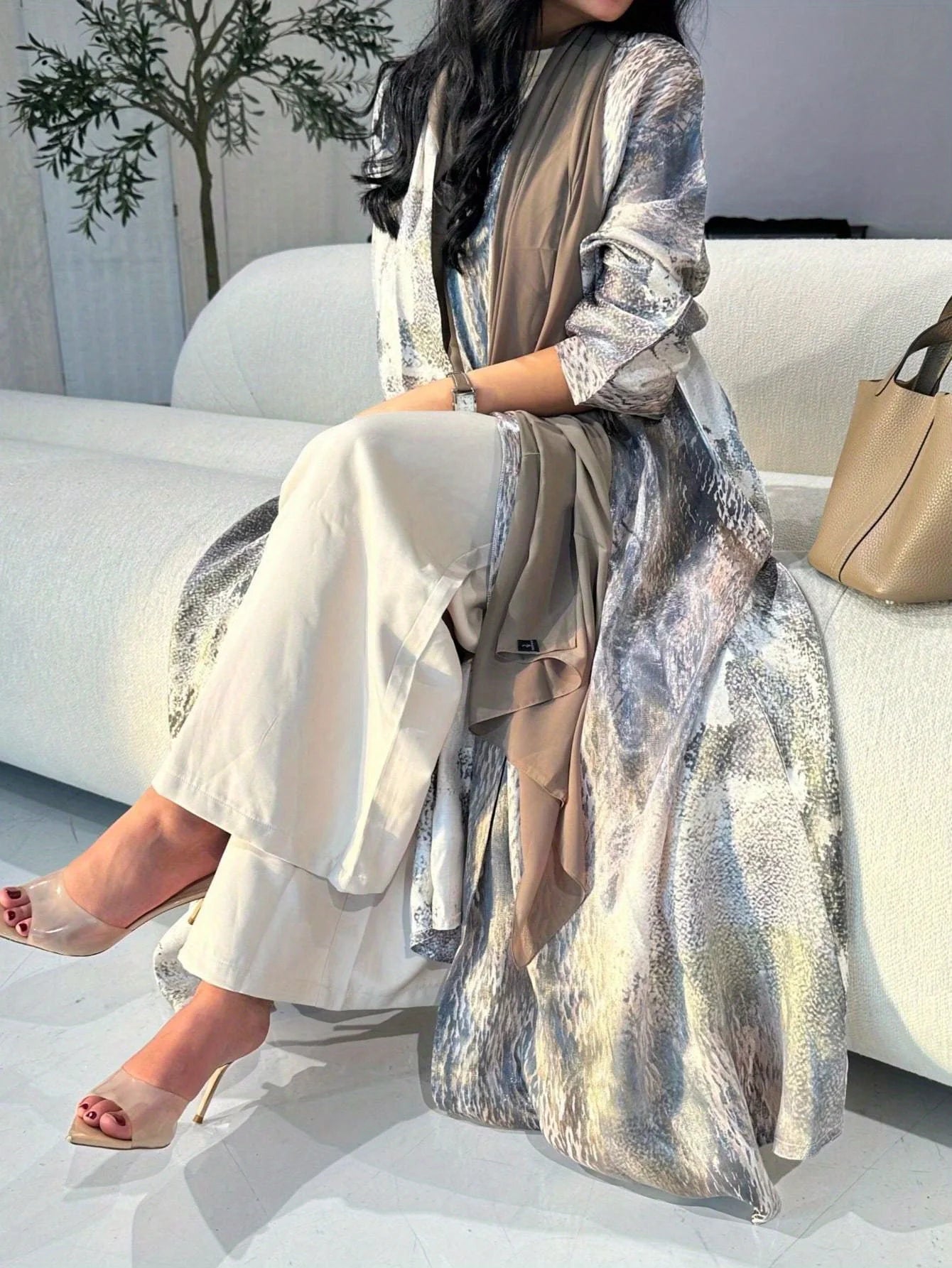 Tie Dye Abaya with Full Sleeves