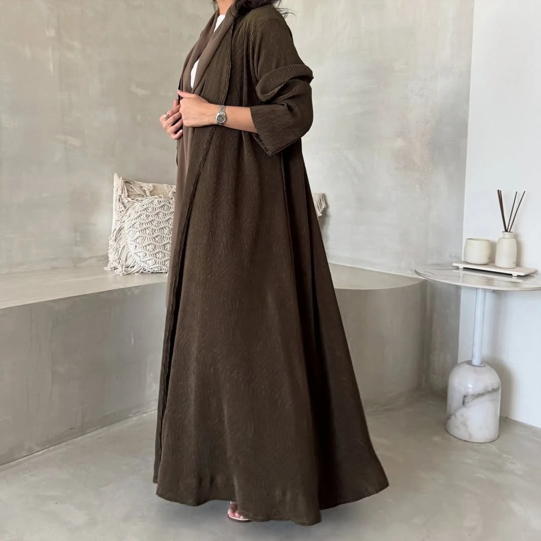 Full Sleeve Abaya with Hijab - Open Front Jilbab Set