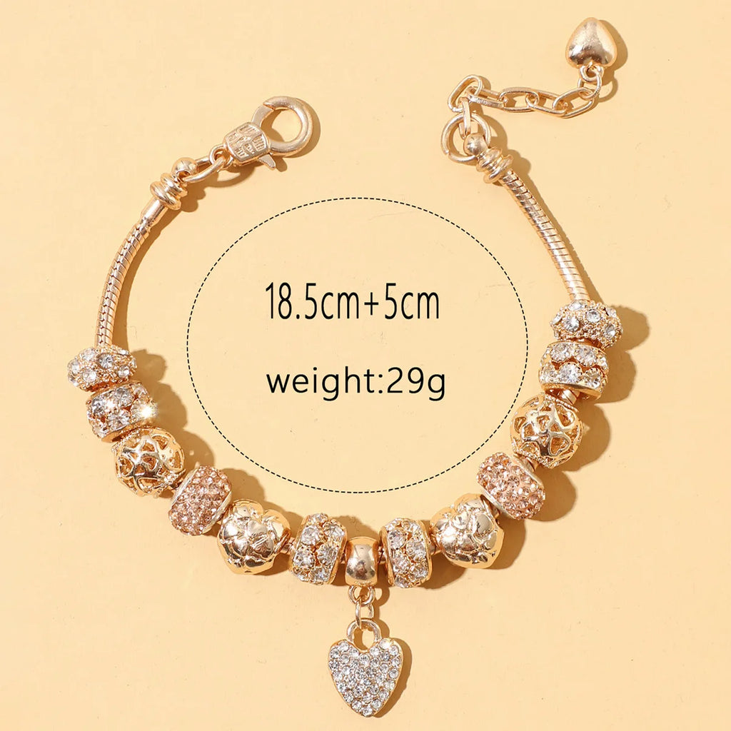 1PC Women's Fashion Pan Family DIY Multi Element Love Beaded Bracelet Date Travel Banquet Party Holiday Dressing Gift