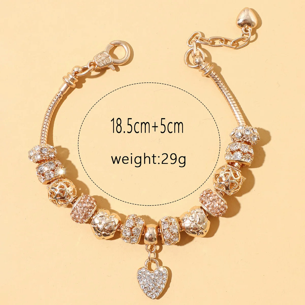 1PC Women's Fashion Pan Family DIY Multi Element Love Beaded Bracelet Date Travel Banquet Party Holiday Dressing Gift