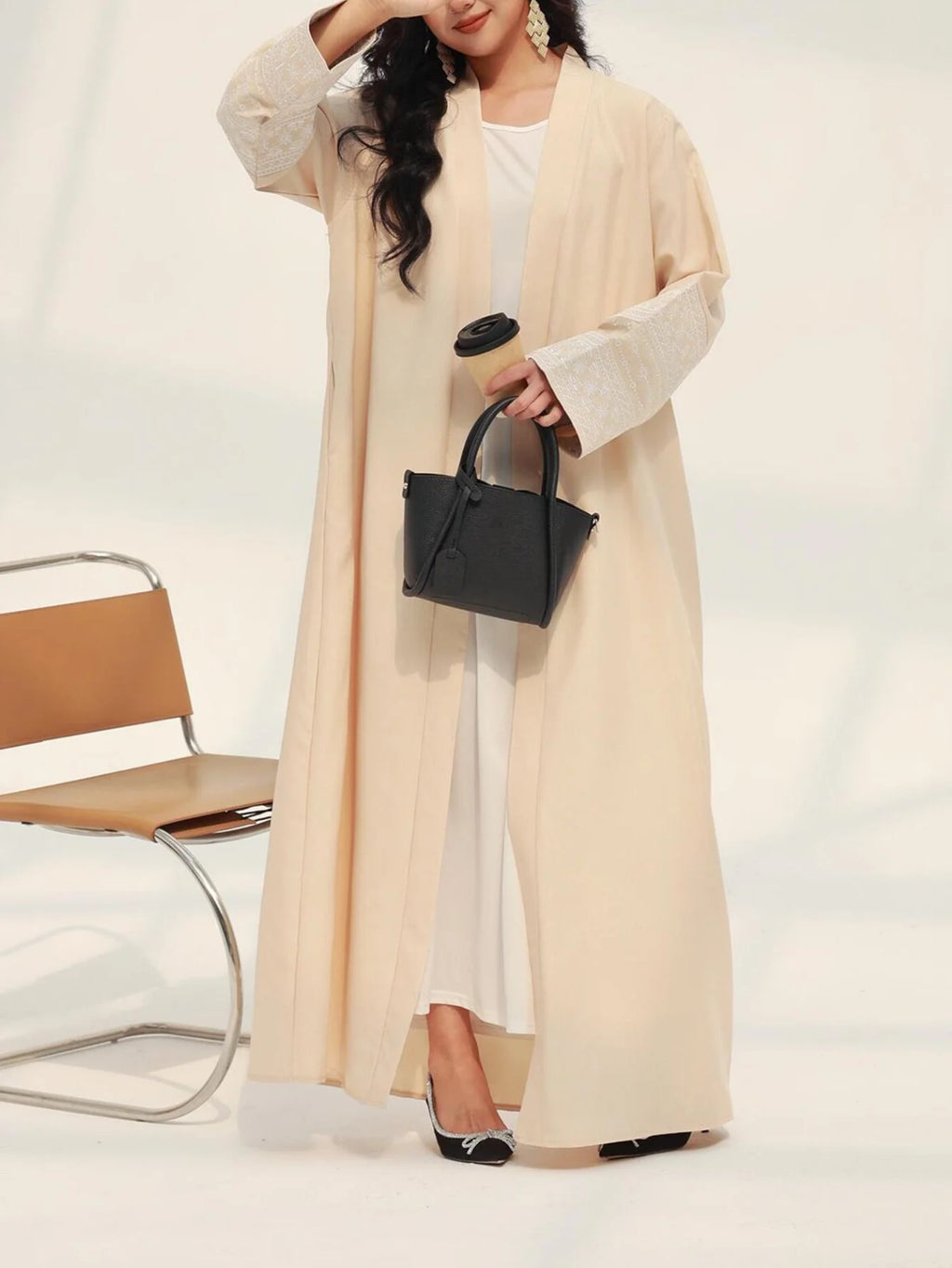 Embroidered Abaya with Belt - Full Sleeves