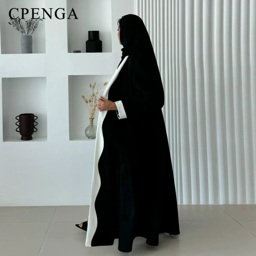Black Abaya Dress - Elegant Cardigan Kaftan