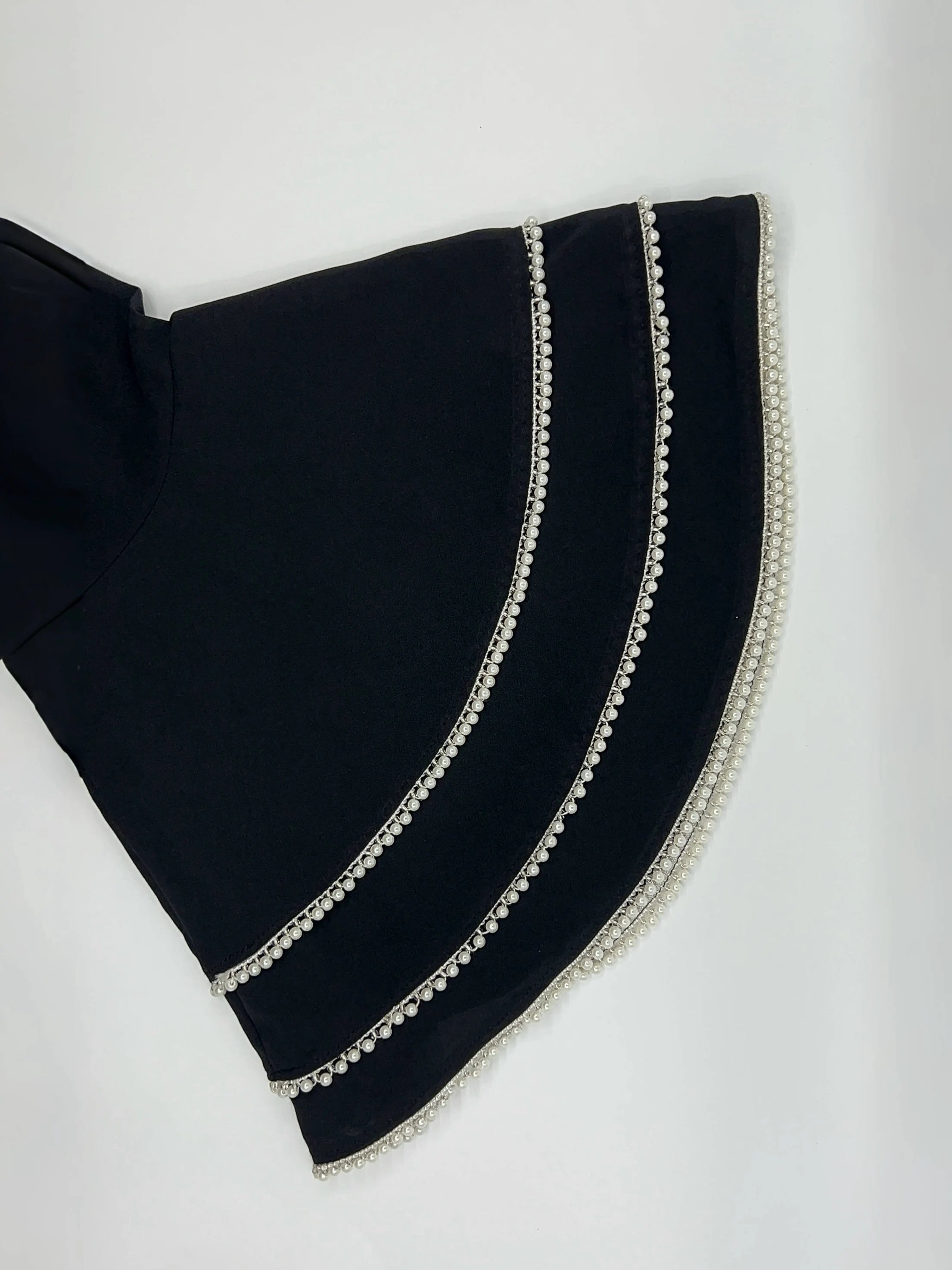 Pearl flared long sleeves full placket Muslim kaftan abaya