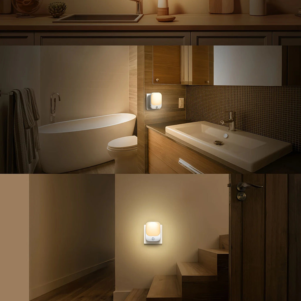 1/2Pc EU Plug Night Light with Motion Sensor, LED Night Light Socket with 3 Modes and 5 Brightness Dimmable for Bedroom