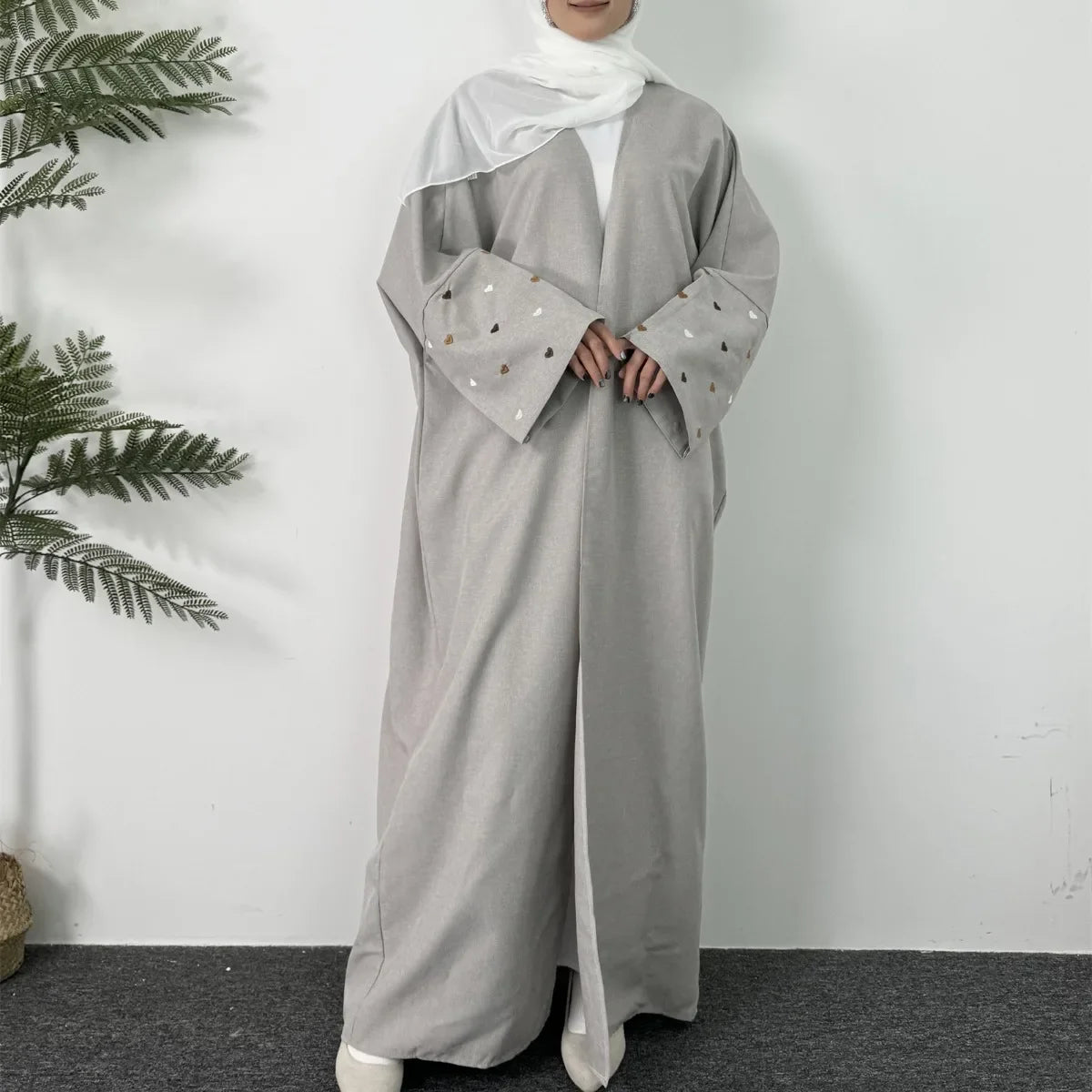Embroidered Kaftan Abaya with Full Sleeves