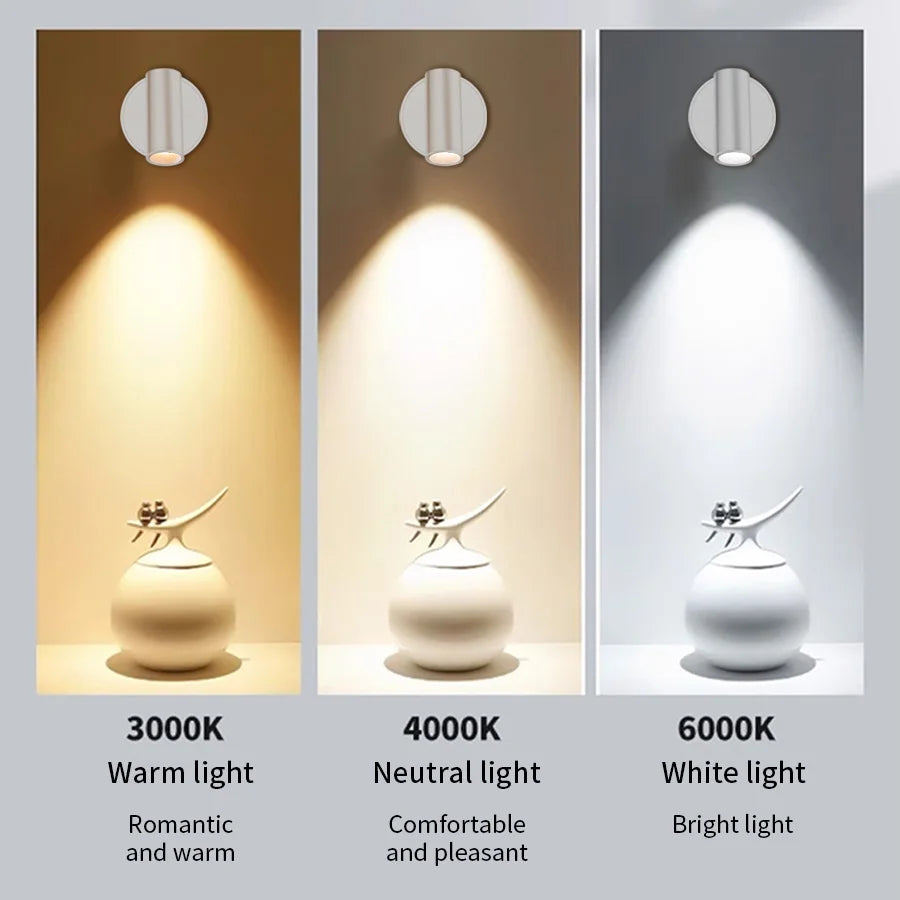 Magnetic Base USB Rechargeable LED Cordless Wall Light Touch Switch Black White Gold Silvery Dimmable Bedside Lamp For Reading