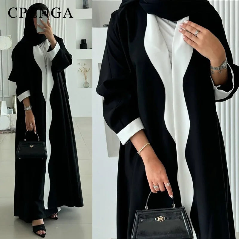 Black Abaya Dress - Elegant Cardigan Kaftan