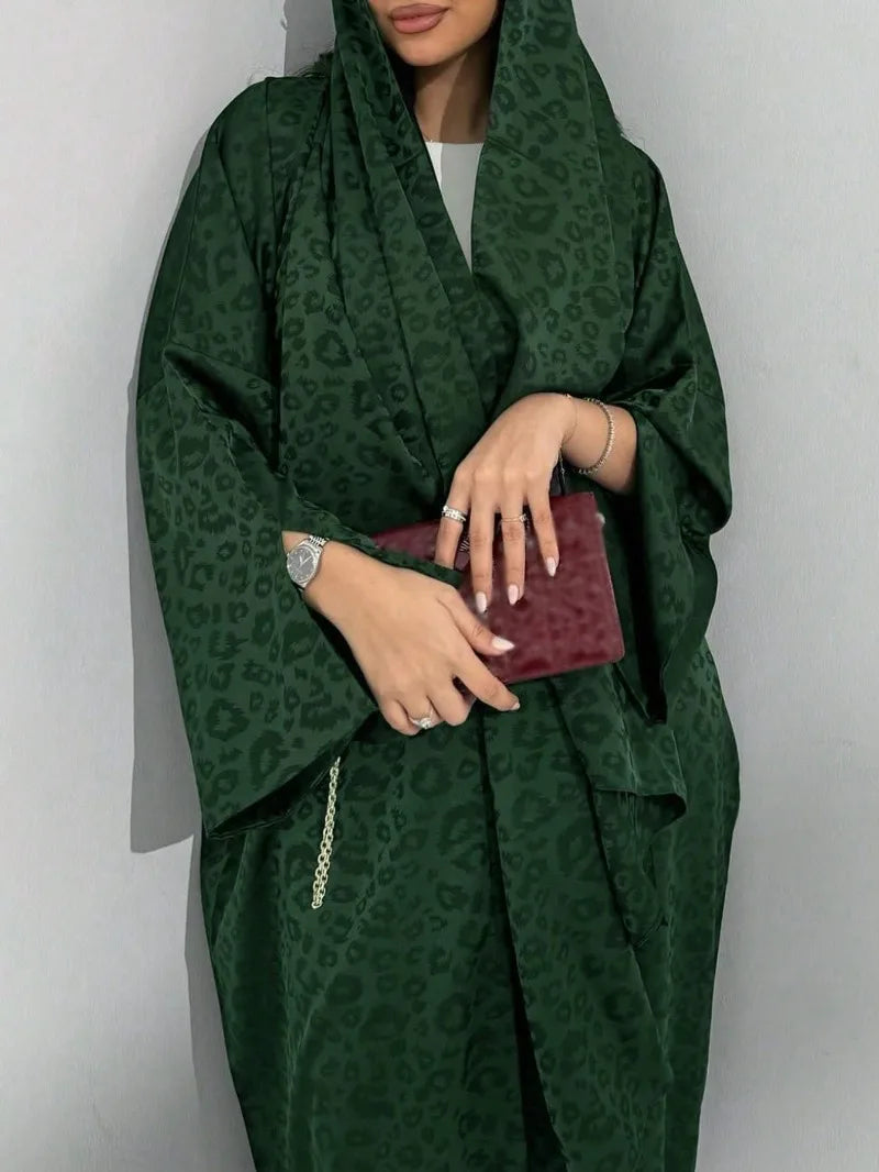 Casual Printed Abaya Set with Hijab