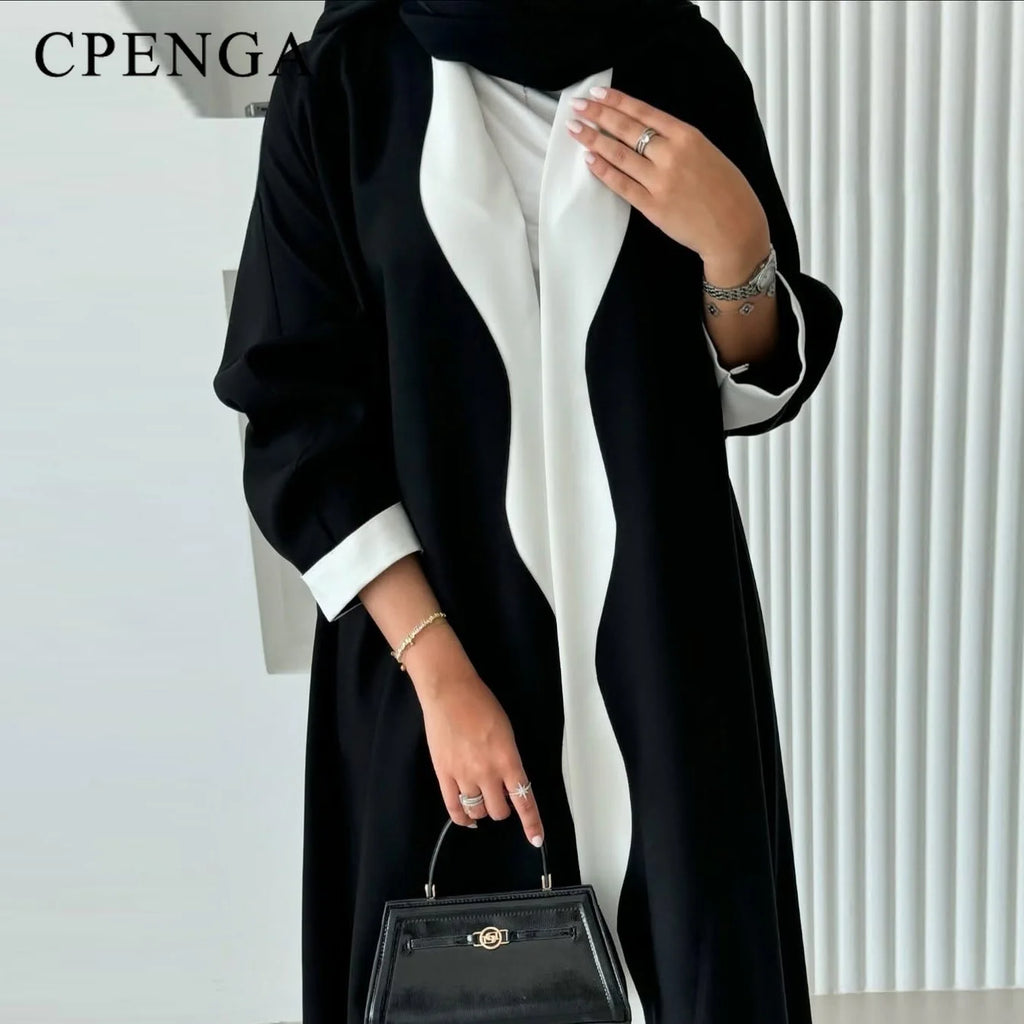 Black Abaya Dress - Elegant Cardigan Kaftan