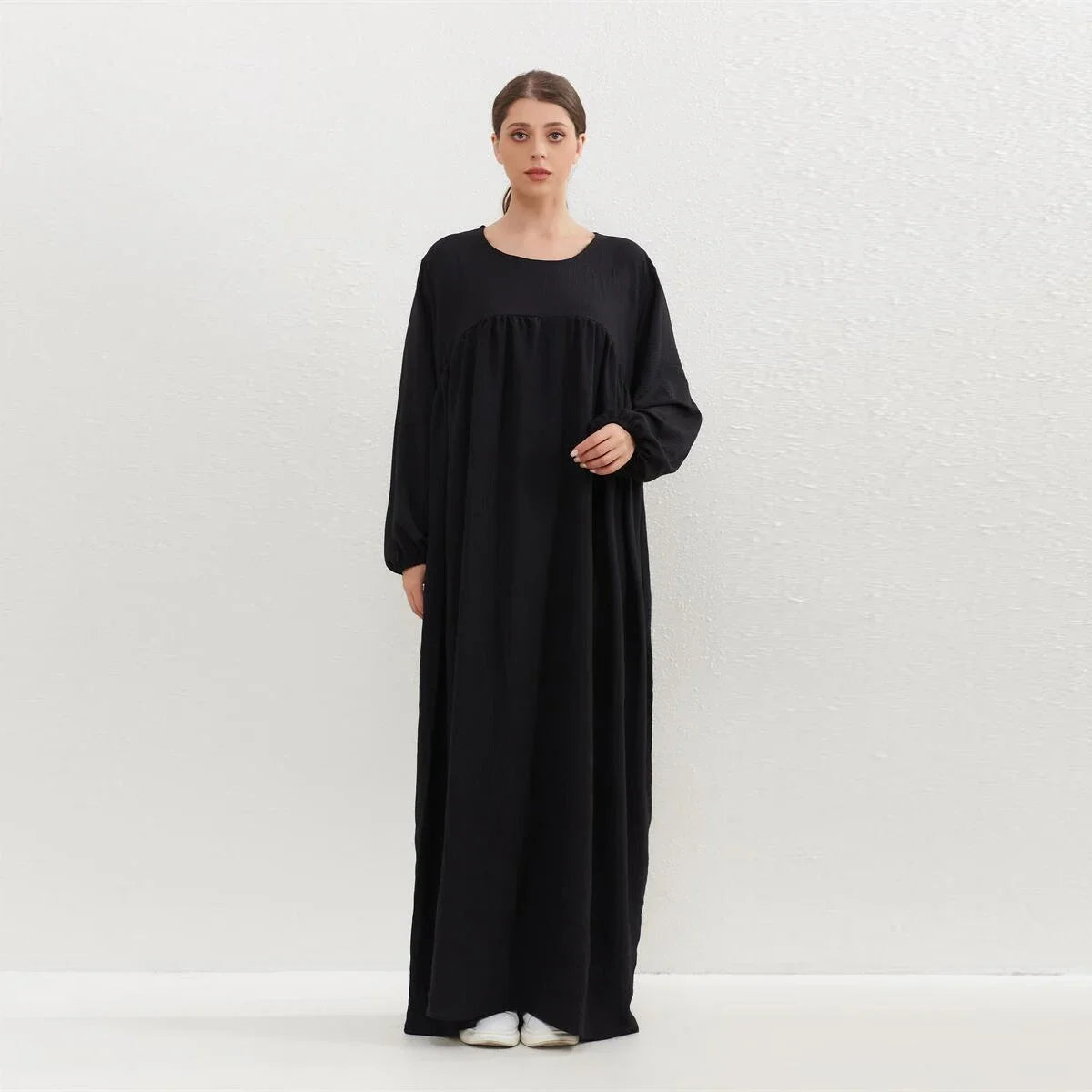 Casual Solid Maxi Abaya with Pockets