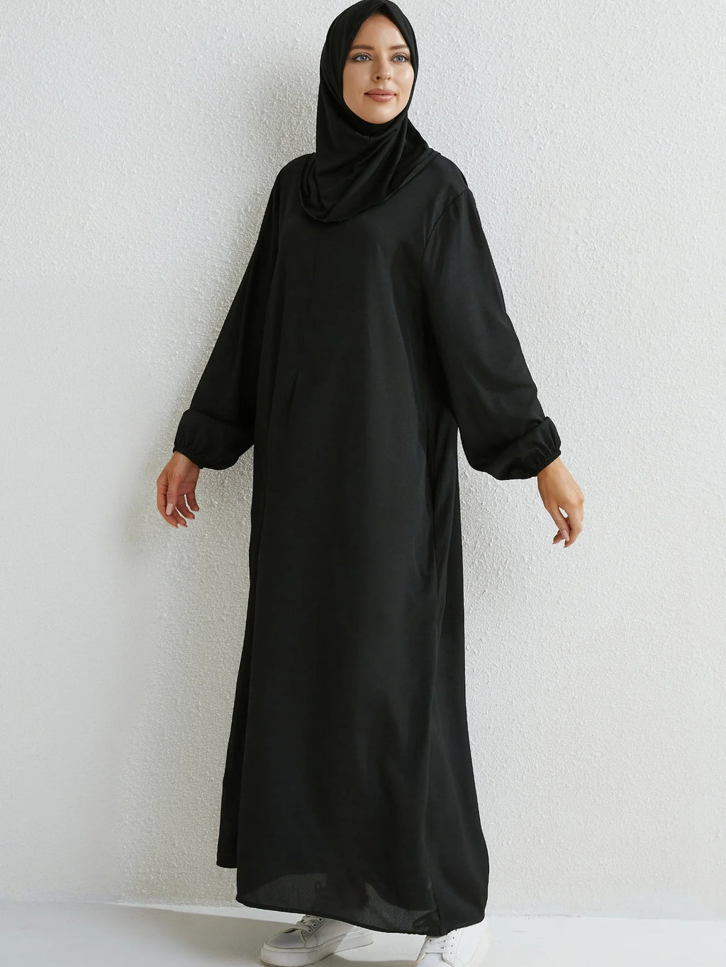 Black Full Sleeve Abaya - Modest Maxi Dress