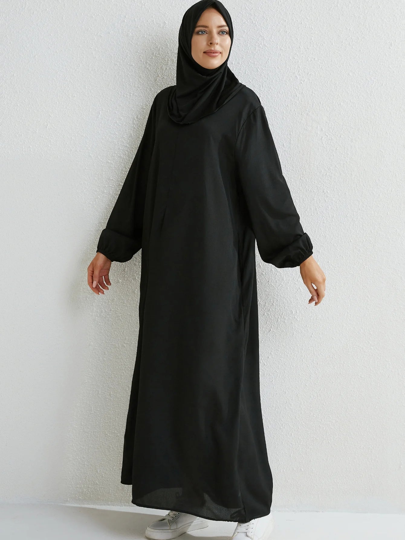 Black Full Sleeve Abaya - Modest Maxi Dress