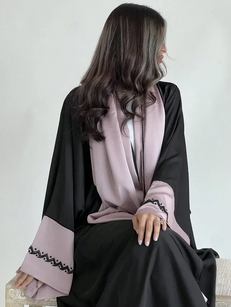Embroidered Kaftan Abaya with Hijab - Full Sleeves