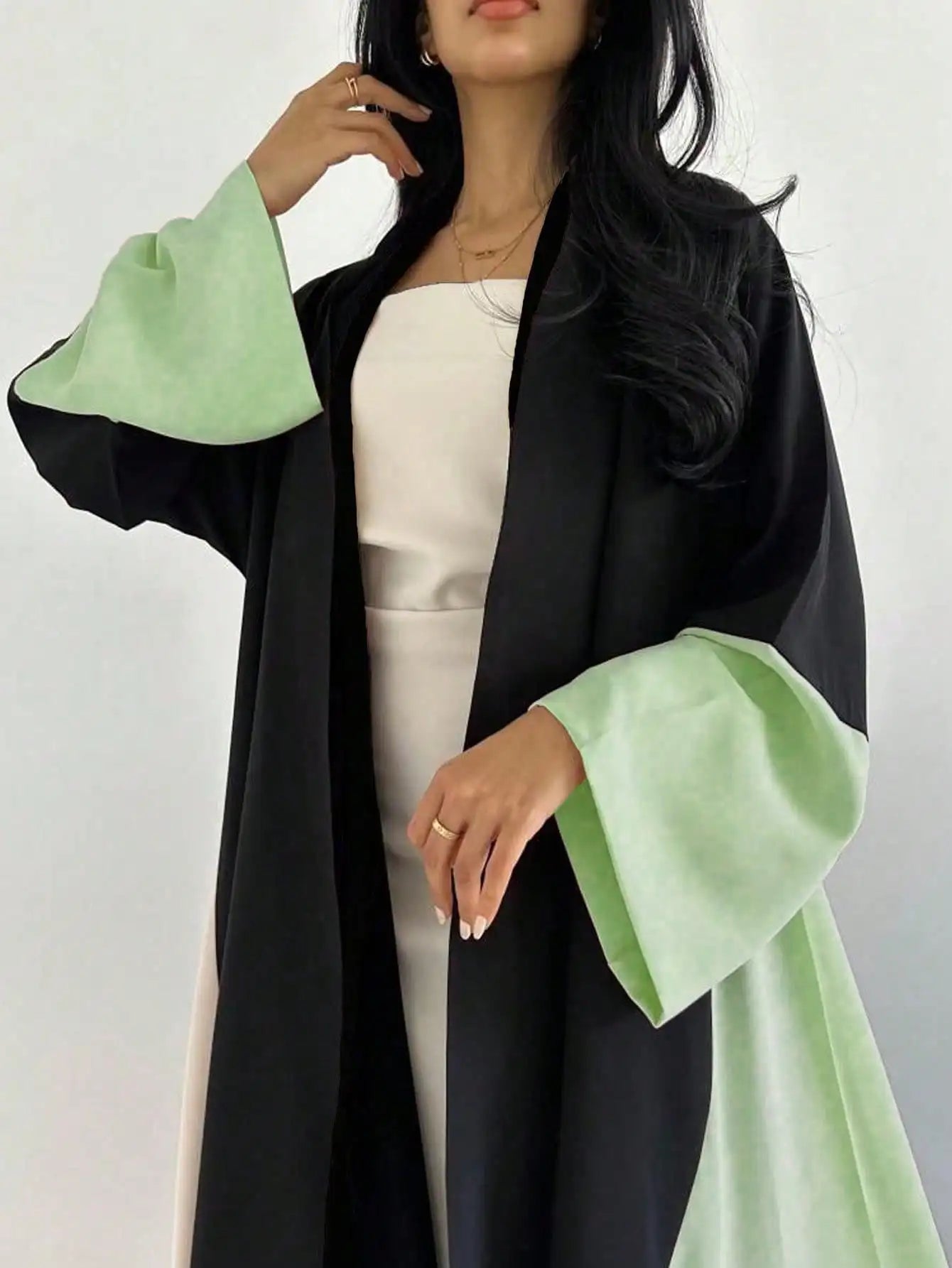 Elegant Multi-Color Open Front Abaya - Full Sleeve